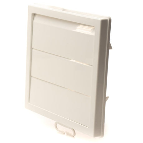 Grila ventilatie Ø125mm patrata cu jaluzele gravitationale, exterior, 150x150, ASA plastic Beige