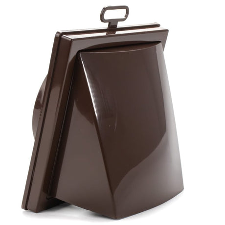 Grila ventilatie patrata cu clapeta antiretur, Diametru Ø125mm, exterior 150x150, ASA plastic Brown