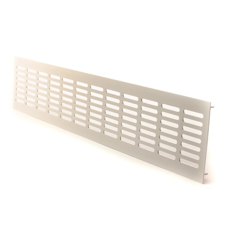 Grila ventilatie rectangulara, 480x100 , montaj usa sau perete, Metal, Silver