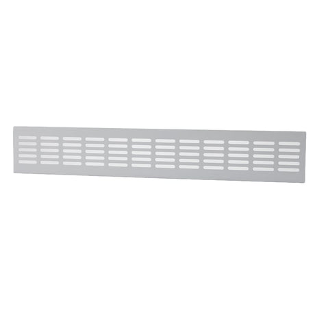 Grila ventilatie rectangulara, 480x80, montaj usa sau perete, exterior, Metal, Alb