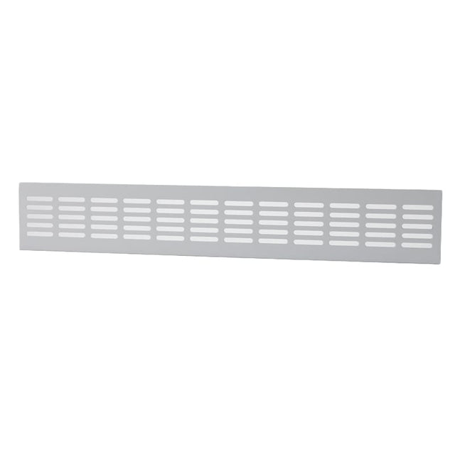 Grila ventilatie rectangulara, 480x80, montaj usa sau perete, exterior, Metal, Alb