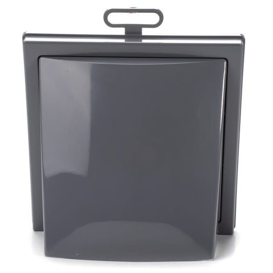 Grila ventilatie Ø125 patrata 150x150 cu flansa si clapeta antiretur, Grey