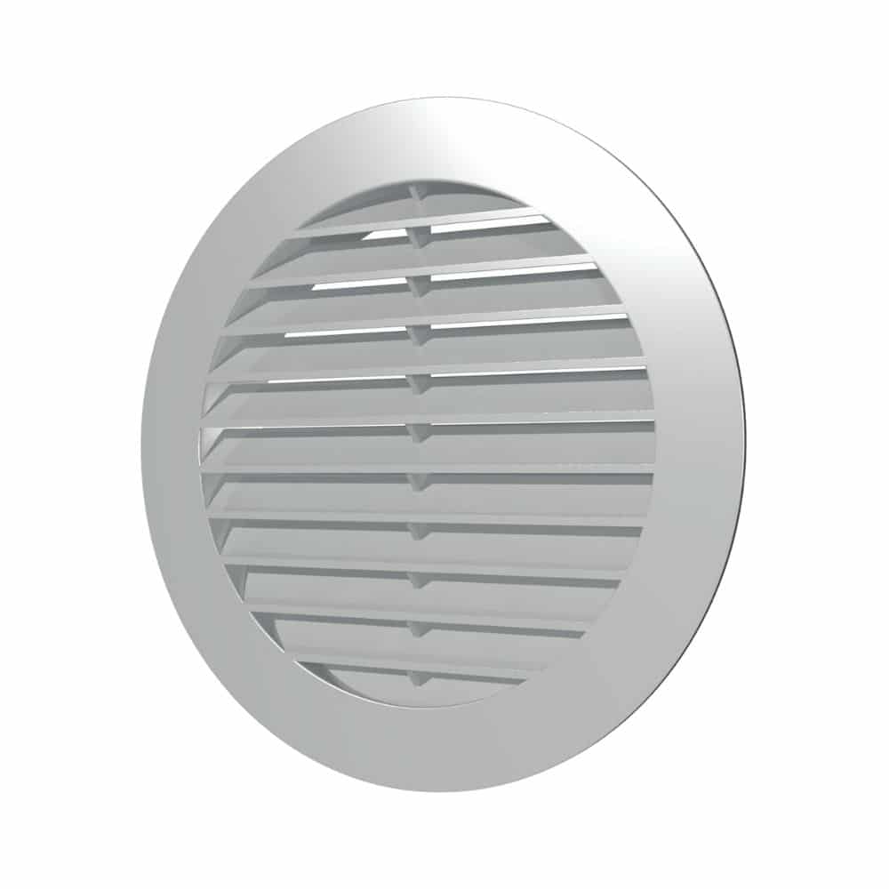 Grila ventilatie rotunda Ø100mm, exterior Ø130mm, ASA plastic GRI