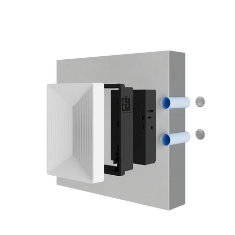 Sistem de ventilație cu recuperare de căldură Helty Flow Plus MY25 cu Entalpie, WiFi, debit de aer 42 m3/h, 4+1 trepte de viteză, pentru suprafață 20 m², dublu flux, senzor de umiditate, filtru F7 și G4, telecomandă