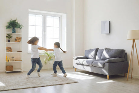 Sistem de ventilație cu recuperare de căldură Helty Flow Plus MY25 cu Entalpie, WiFi, debit de aer 42 m3/h, 4+1 trepte de viteză, pentru suprafață 20 m², dublu flux, senzor de umiditate, filtru F7 și G4, telecomandă