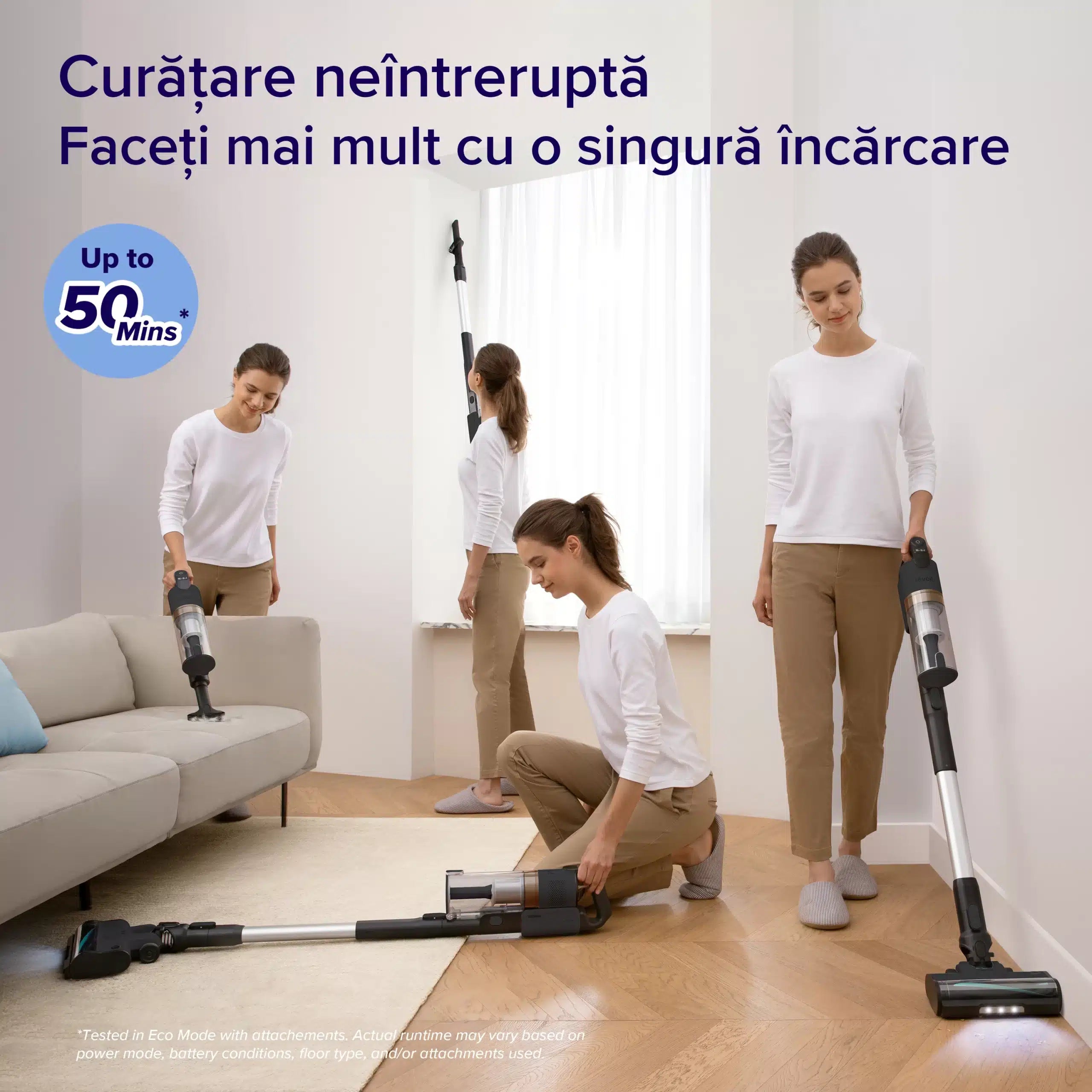 Resigilat! Aspirator vertical fara fir LEVOIT V200, Autonomie 50 Min, Iluminare LED, 180W, Container 0.75 L, Filtru HEPA 5 Stadii, GRI