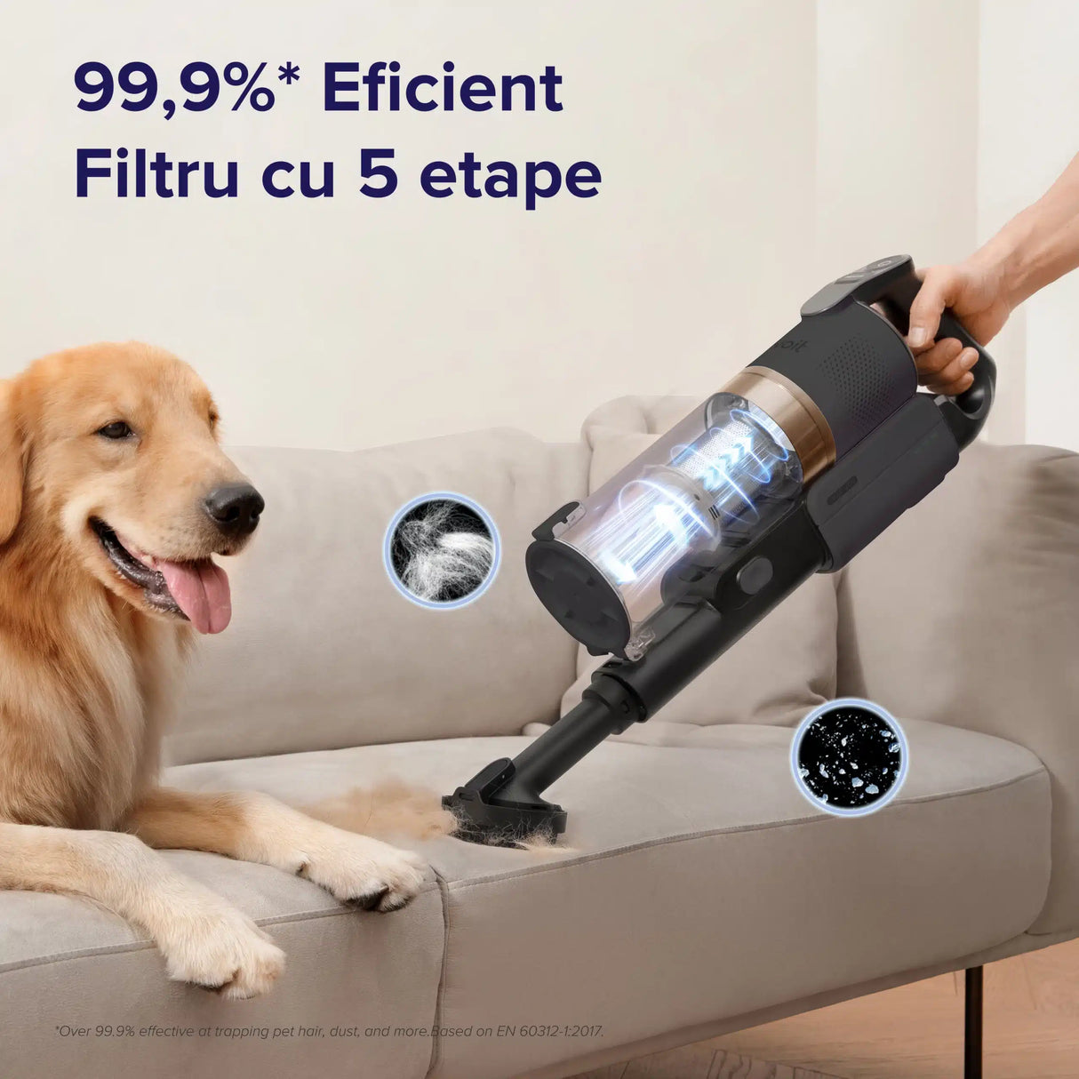Aspirator vertical fara fir LEVOIT V200, Autonomie 50 Min, Iluminare LED, 180W, Container 0.75 L, Filtru HEPA 5 Stadii, GRI