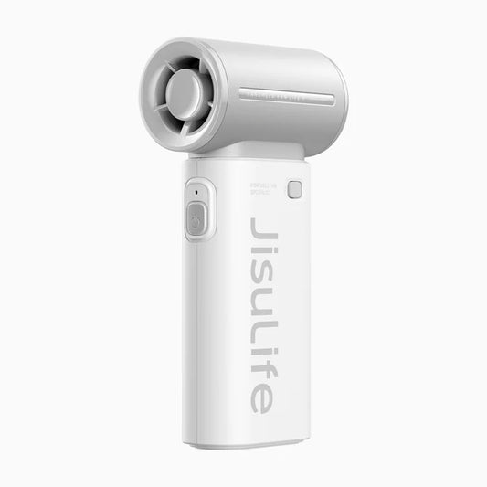 Ventilator portabil de mână JISULIFE, Life9, autonomie 2-12h, baterie 3600mAh, 5 viteze, încărcare rapidă, Gri deschis