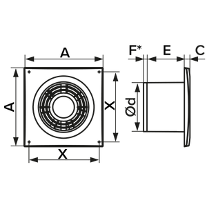 Ventilator baie NEO 4S C Mre, Timer, Functie Fusion Logic, Plasa antiinsecte, Garantie 2 ani, Debit 90mc/h, Diametru Ø100mm