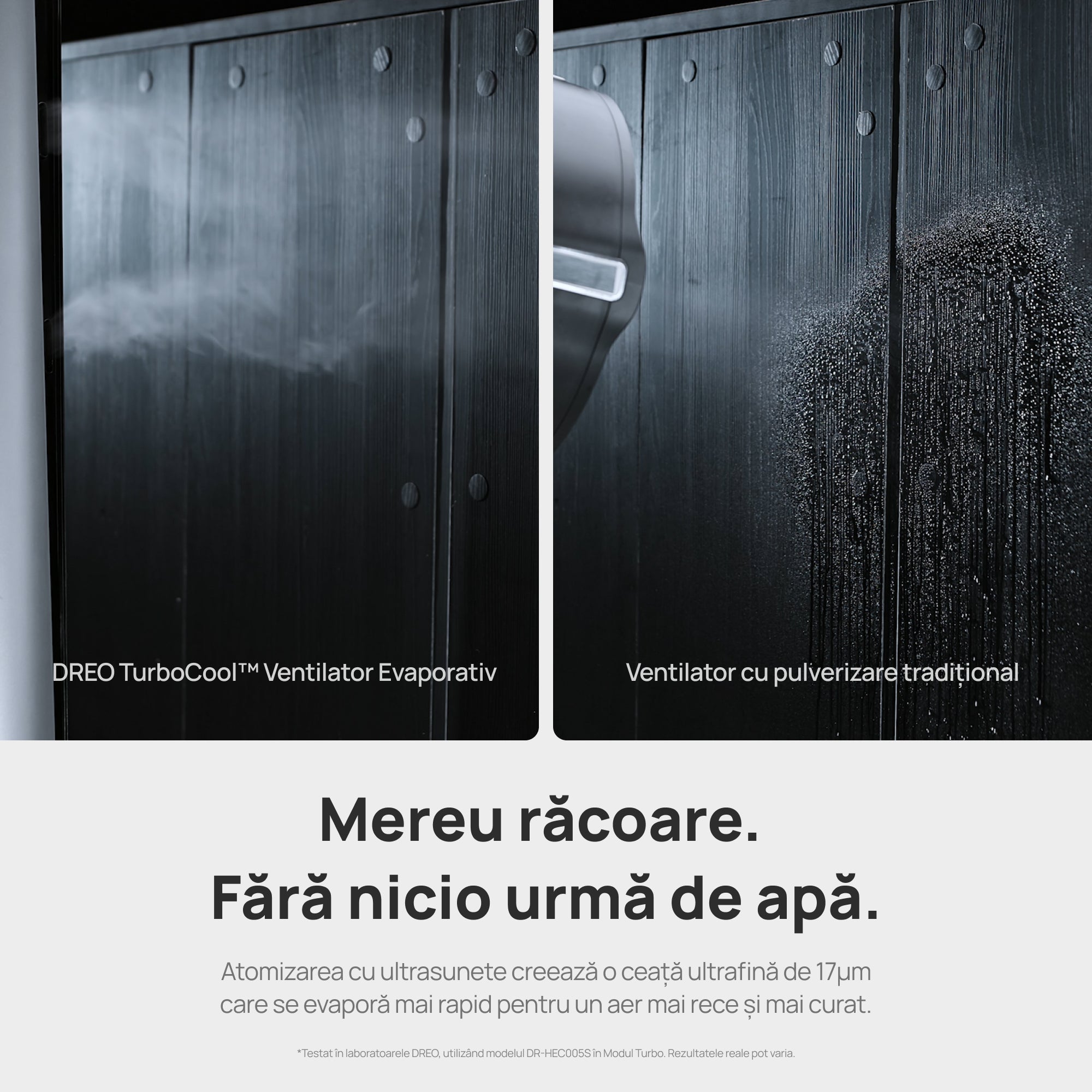 Ventilator Turn Smart Dreo Evaporativ DR‑HEC005S, Telecomandă, 12 Viteze, 4 Moduri Funcționare, Oscilație 90°, Timer 12H, Rezervor Apă 6L, Argintiu