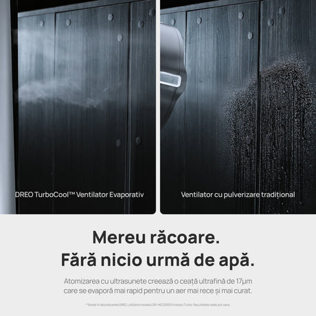 Ventilator Turn Smart Dreo Evaporativ DR‑HEC005S, Telecomandă, 12 Viteze, 4 Moduri Funcționare, Oscilație 90°, Timer 12H, Rezervor Apă 6L, Argintiu