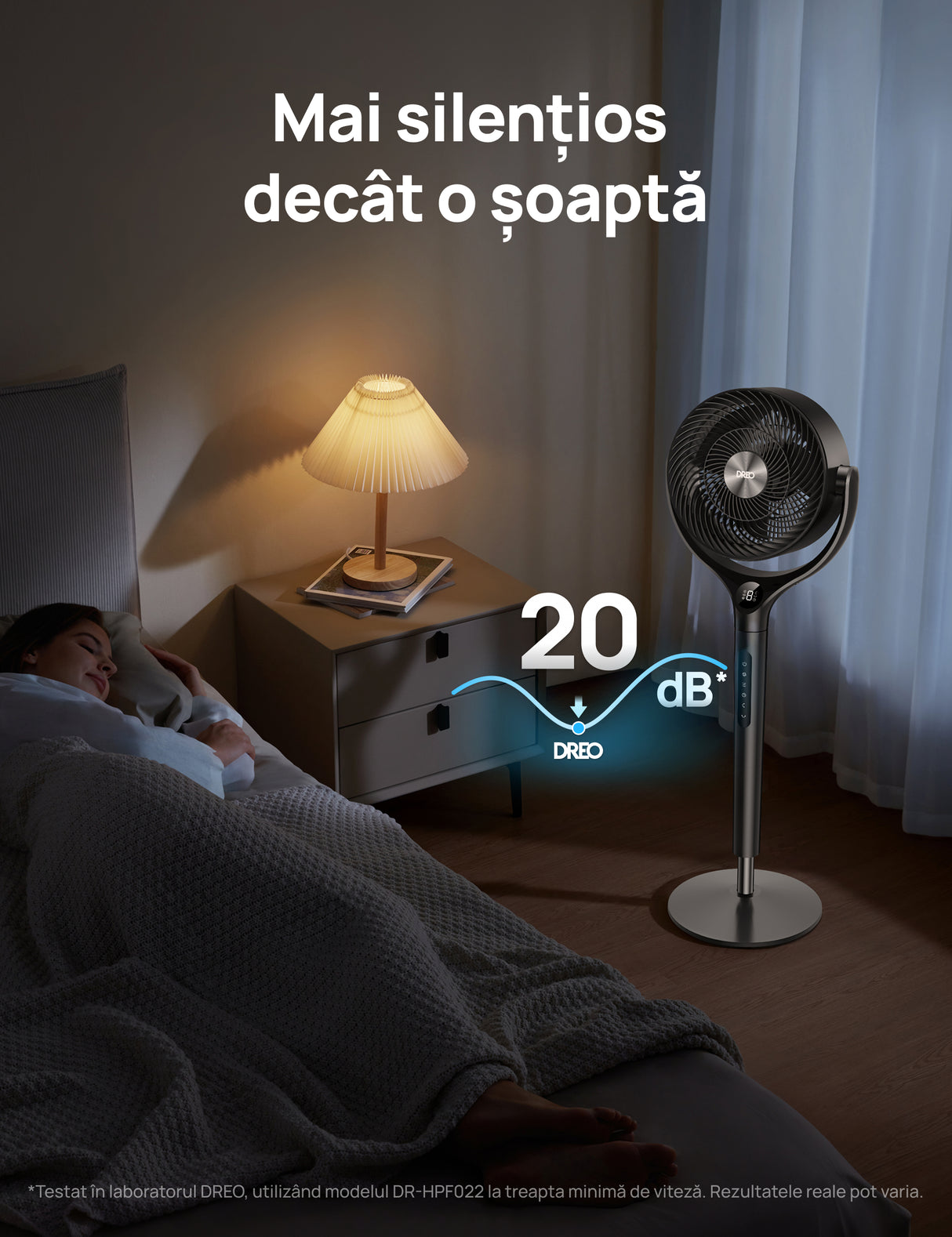 Ventilator Circular Dreo DR-HPF022, Telecomandă, 9 Viteze, 3 Moduri Funcționare, Oscilație Automată 120°, Timer 8H, Motor DC Silențios, Înălțime Reglabilă, Gri