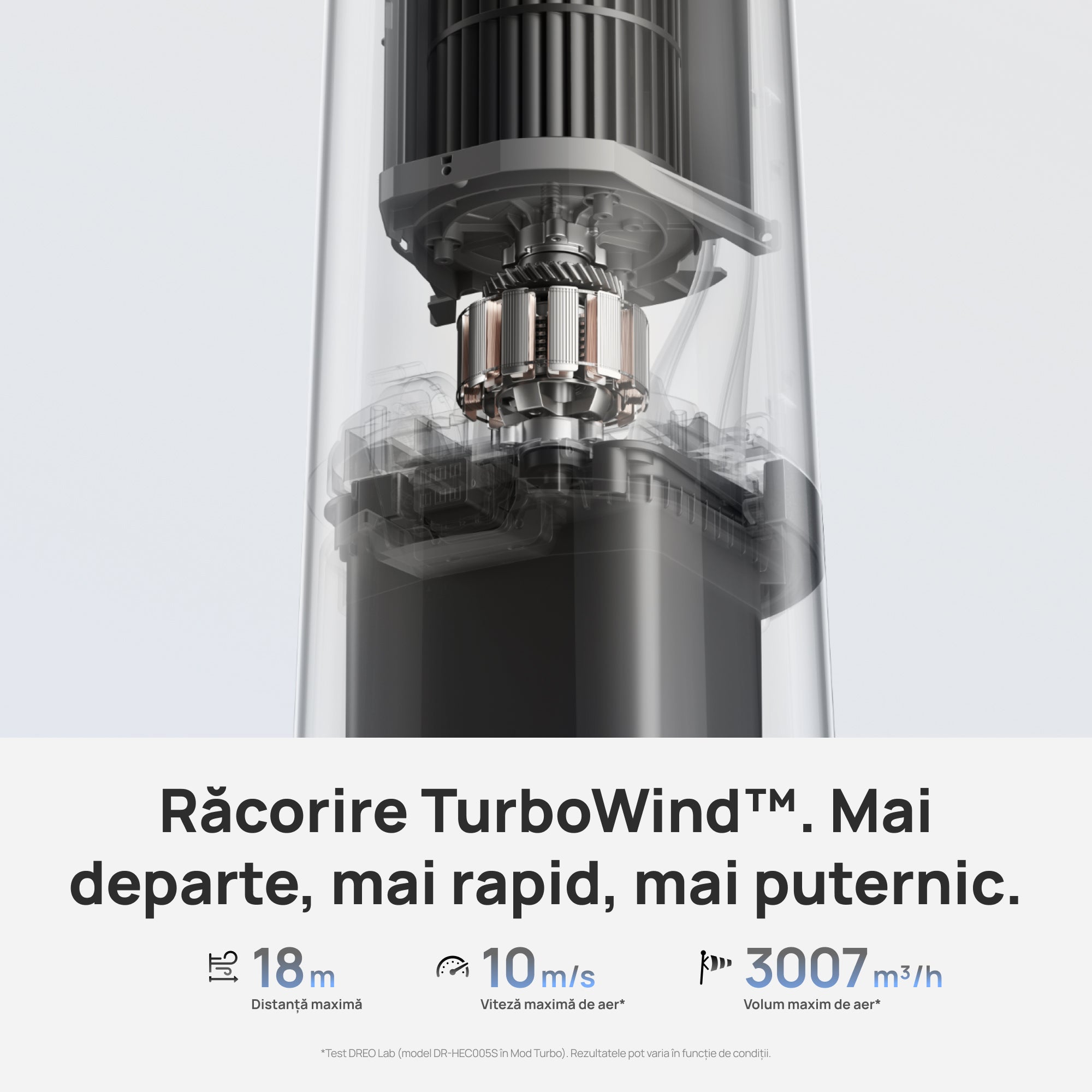 Ventilator Turn Smart Dreo Evaporativ DR‑HEC005S, Telecomandă, 12 Viteze, 4 Moduri Funcționare, Oscilație 90°, Timer 12H, Rezervor Apă 6L, Argintiu