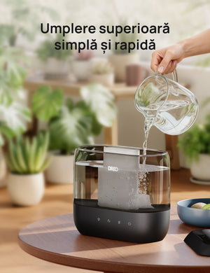 Umidificator Dreo 311S Smart, Wifi, Rezervor 4L,Capacitate de umidificare 250 ml/h, Ceata Rece, Autonomie 36 ore, Aromaterapie, Negru