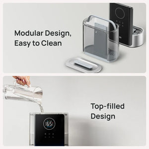 Umidificator de aer Dreo 717S Smart, Rezervor 8L, 550ml/h, Ceață caldă și rece, Autonomie pana la 80h, Acoperire 56m², Senzor umiditate, Indicator Umiditate, Temporizator, Aromaterapie, Negru