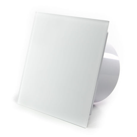 Ventilator baie dRim TS, Panou schimbabil din plexi, Super Silent, Timer, Debit 140 mc/h, Ø125, White grey Matte