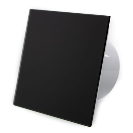 Ventilator baie dRim TS BB, Ø100, Super Silent,Timer, Debit 93 m3/h, Panou Sticla, Garantie 2 ani, Negru+ CADOU clapeta antiretur
