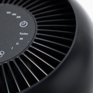 Purificator de aer Evoair, Yuvo, Lampă UV-C, Filtru 3in1, True Hepa, Carbon Activ, Pre-filtru, 4 viteze, Funcție Polen/Animale, Mod Noapte, Blocare Ecran, Lumină Ambientală, Negru