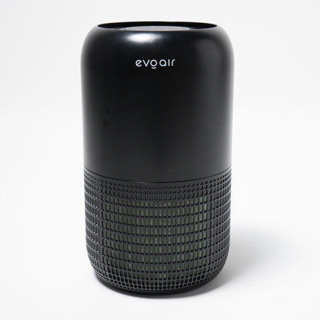 Purificator de aer Evoair, Yuvo, Lampă UV-C, Filtru 3in1, True Hepa, Carbon Activ, Pre-filtru, 4 viteze, Funcție Polen/Animale, Mod Noapte, Blocare Ecran, Lumină Ambientală, Negru