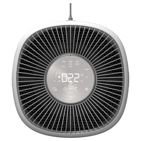 Purificator aer Evoair Aero600, Smart, Wifi, 600 m³/h, Filtru 3in1 True HEPA, Carbon Activ, Pre-filtru, Mod Auto, Mod de noapte, 3 trepte de vitezaTimer, Pana la 150 m2, Alb&Gri