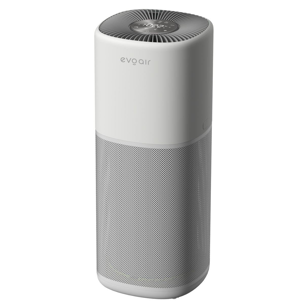 Purificator aer Evoair Aero600, Smart, Wifi, 600 m³/h, Filtru 3in1 True HEPA, Carbon Activ, Pre-filtru, Mod Auto, Mod de noapte, 3 trepte de vitezaTimer, Pana la 150 m2, Alb&Gri