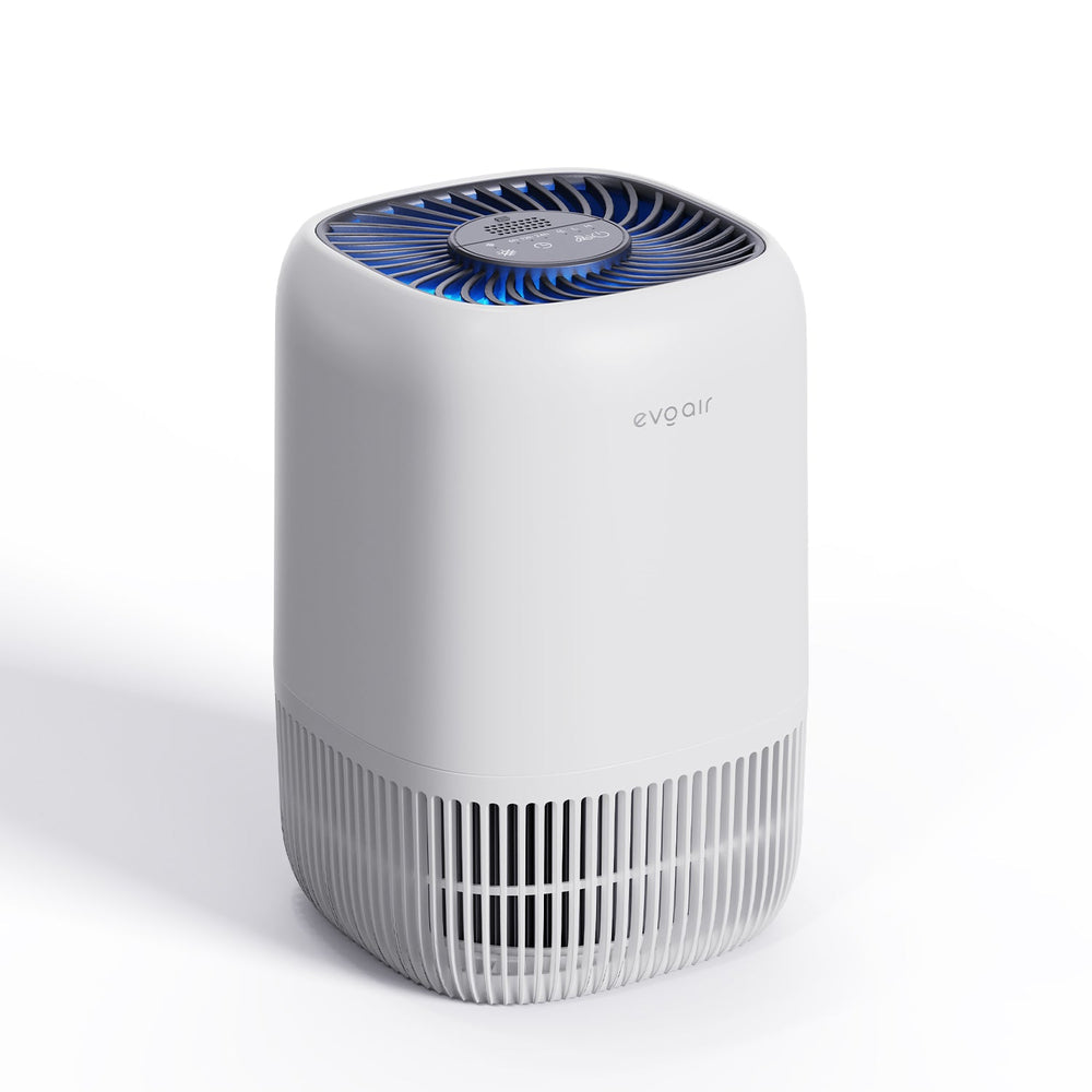 Resigilat! Purificator de aer Evoair Nuvia, Filtru 3 in 1 True HEPA, Carbon Activ, 3 viteze, Mod Noapte, Aromaterapie, Lumină Ambientală, Timer, Indicator Murdărie Filtru, Alb, Filtru Desfăcut