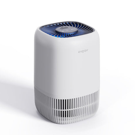 Resigilat! Purificator de aer Evoair Nuvia, Filtru 3 in 1 True HEPA, Carbon Activ, 3 viteze, Mod Noapte, Aromaterapie, Lumină Ambientală, Timer, Indicator Murdărie Filtru, Alb, Filtru Desfăcut