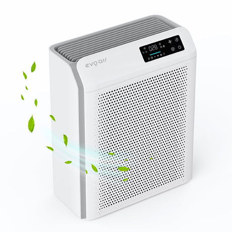 Purificator de aer Evoair HOMI P300, CADR 300m³/h, WI-FI, Filtru True Hepa, Mod Auto, Lampa UV, Ionizare, 6 Moduri Functionare, Senzor Calitate Aer, Alb