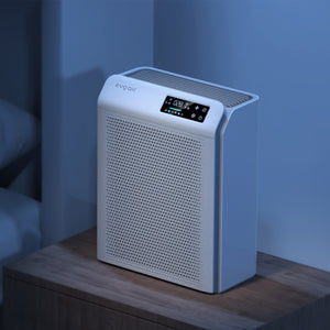 Purificator de aer Evoair HOMI P300, CADR 300m³/h, WI-FI, Filtru True Hepa, Mod Auto, Lampa UV, Ionizare, 6 Moduri Functionare, Senzor Calitate Aer, Alb