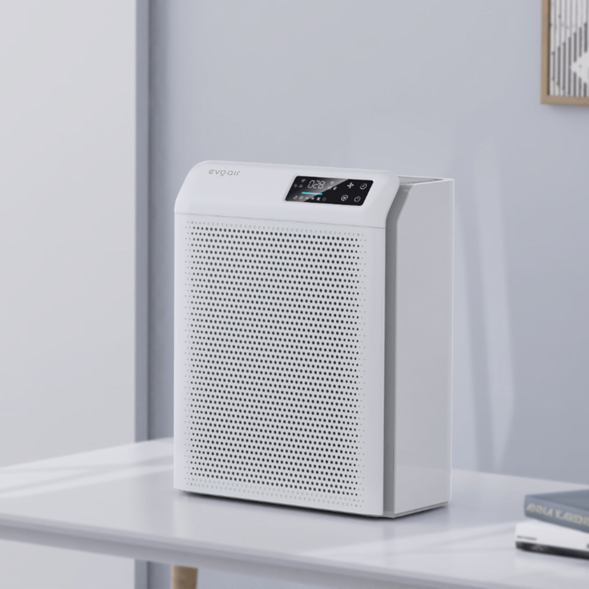 Purificator de aer Evoair HOMI P300, CADR 300m³/h, WI-FI, Filtru True Hepa, Mod Auto, Lampa UV, Ionizare, 6 Moduri Functionare, Senzor Calitate Aer, Alb