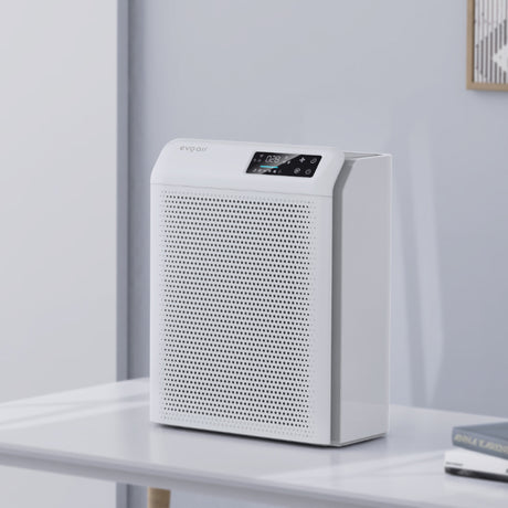 Resigilat! Purificator de aer Evoair HOMI P300, CADR 300m³/h, WI-FI, Filtru True Hepa, Carbon Activ, Prefiltru, Mod Auto, Lampă UV, Ionizare, 6 Moduri Funcționare, Senzor Caliate Aer, Alb