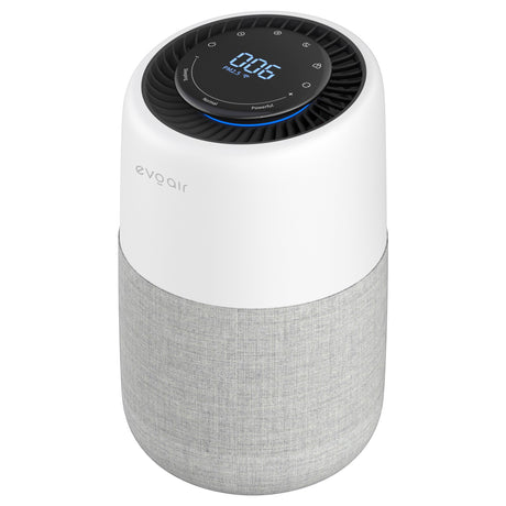 Purificator de aer Evoair, Joy, Wi-Fi, Filtru 4in1, True Hepa, Carbon Activ, Prefiltru Textil, 10 viteze, Monitorizare PM2.5, Mod Noapte, Blocare Ecran, Lumină Ambientală, Gri