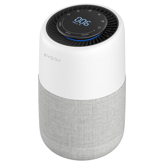 Resigilat! Purificator de aer Evoair, Joy, Wi-Fi, Filtru 4in1, True Hepa, Carbon Activ, Prefiltru Textil, 10 viteze, Monitorizare PM2.5, Mod Noapte, Blocare Ecran, Lumină Ambientală, Gri