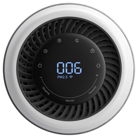 Resigilat! Purificator de aer Evoair, Joy, Wi-Fi, Filtru 4in1, True Hepa, Carbon Activ, Prefiltru Textil, 10 viteze, Monitorizare PM2.5, Mod Noapte, Blocare Ecran, Lumină Ambientală, Gri - Filtru desfăcut