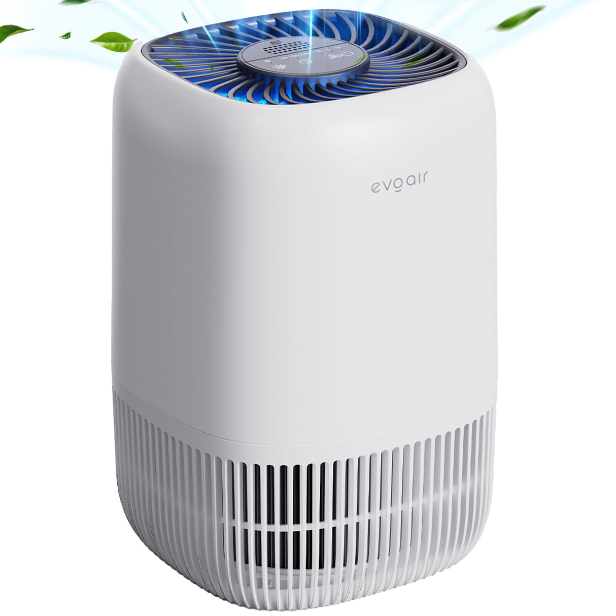 Purificator de aer Evoair Nuvia, Filtru 3 in 1 True HEPA, Carbon Activ, 3 viteze, Mod Noapte, Aromaterapie, Lumină Ambientală, Timer, Indicator Murdărie Filtru, Alb