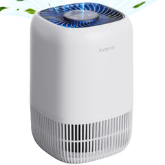 Purificator de aer Evoair Nuvia, Filtru 3 in 1 True HEPA, Carbon Activ, 3 viteze, Mod Noapte, Aromaterapie, Lumină Ambientală, Timer, Indicator Murdărie Filtru, Alb