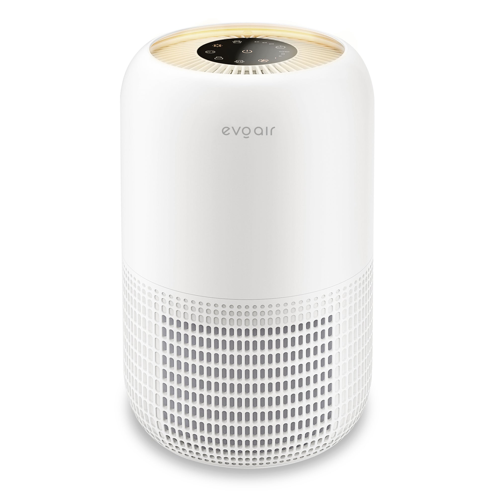 Resigilat! Purificator de aer Evoair, Yuvo, Lampă UV-C, Filtru 3in1, True Hepa, Carbon Activ, Pre-filtru, 4 viteze, Funcție Polen/Animale, Mod Noapte, Blocare Ecran, Lumină Ambientală, Alb, Filtru Sigilat