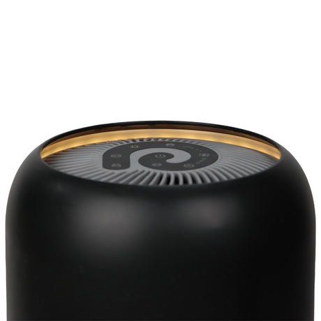Purificator de aer Evoair, YuvoSpin, Lampă UV-C, Filtru 3in1, True Hepa, Carbon Activ, Pre-filtru, 4 viteze, Funcție Polen/Animale, Mod Noapte, Blocare Ecran, Lumină Ambientală, Negru