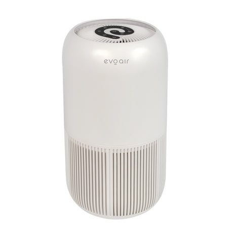 Purificator de aer Evoair, YuvoSpin, Lampă UV-C, Filtru 3in1, True Hepa, Carbon Activ, Pre-filtru, 4 viteze, Funcție Polen/Animale, Mod Noapte, Blocare Ecran, Lumină Ambientală, Alb