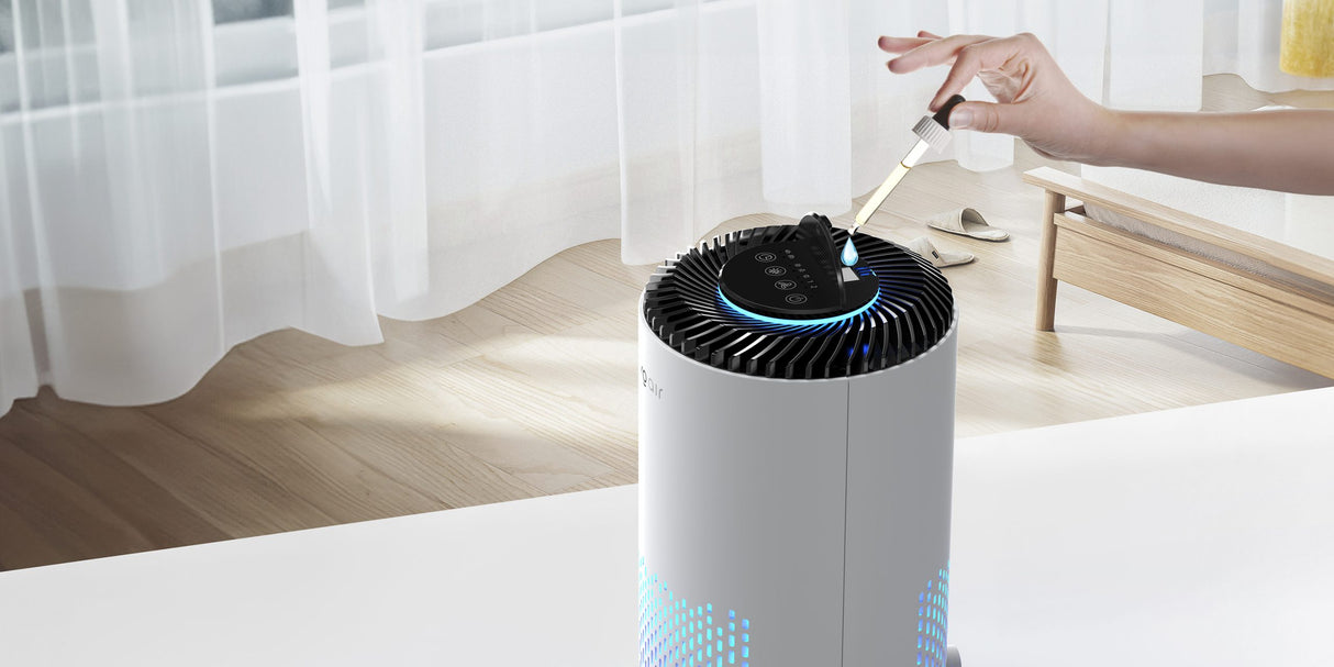 Purificator de aer Evoair Zuno, Filtru 3 in 1 True HEPA, Carbon Activ, Lampă UV, 3 viteze, Mod Noapte, Aromaterapie, Lumină Ambientală, Timer, Alb