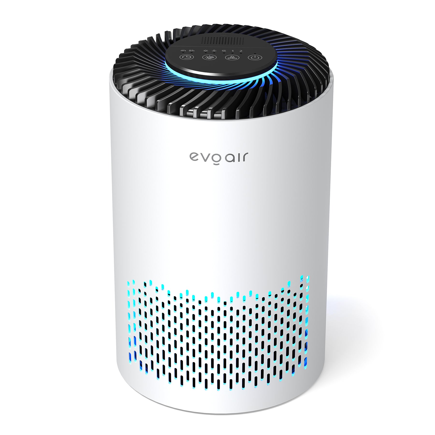 Resigilat! Purificator de aer Evoair Zuno, Filtru 3 in 1 True HEPA, Carbon Activ, Lampă UV, 3 viteze, Mod Noapte, Aromaterapie, Lumină Ambientală, Timer, Alb, Filtru Desfăcut