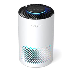 Resigilat! Purificator de aer Evoair Zuno, Filtru 3 in 1 True HEPA, Carbon Activ, Lampă UV, 3 viteze, Mod Noapte, Aromaterapie, Lumină Ambientală, Timer, Alb, Filtru Sigilat