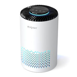 Purificator de aer Evoair Zuno, Filtru 3 in 1 True HEPA, Carbon Activ, Lampă UV, 3 viteze, Mod Noapte, Aromaterapie, Lumină Ambientală, Timer, Alb