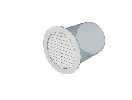 Grila ventilatie rotunda Ø100mm, exterior Ø130mm, plastic Alb