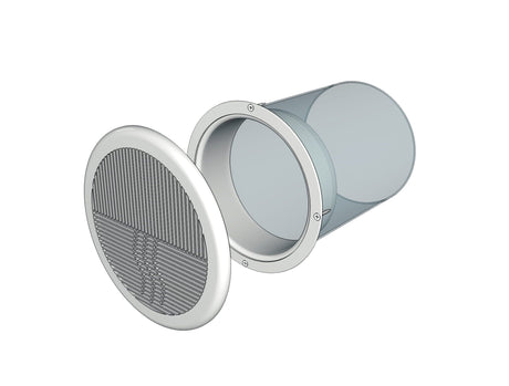 Grila ventilatie rotunda design Ø100mm, exterior Ø143mm, plastic Alb