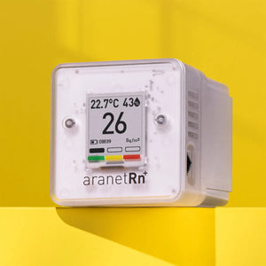 Detector digital de radon pentru locuință Aranet, monitorizare a temperaturii, umidității și presiunii atmosferice, ecran E-Ink, portabil, Free App, Alb