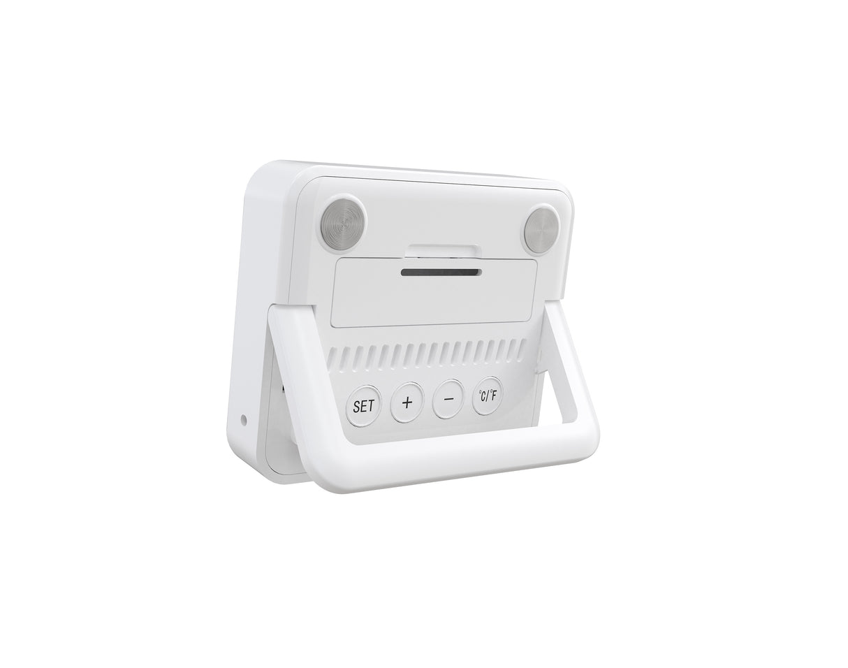 Higrometru si termometru digital, Evoair SENTIMINI, indicator umiditate și temperatură, data si ora, Alb