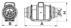 TYPHOON 200 2SP - Ventilator axial de tubulatura TYPHOON 200 2SP, Debit 1100mc/h, 2 Trepte de viteze, Diametru Ø200mm