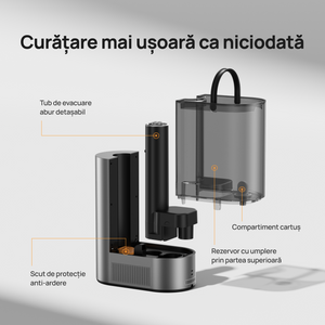 Umidificator Dreo 713S, Smart, WiFi, Rezervor 6L, Capacitate de umidificare 300 ml/h rece și 500 ml/h cald, Argintiu