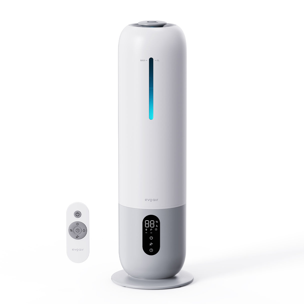 Resigilat! Umidificator aer Evoair Umio, Lampa UV, 3 trepte umidificare, Indicator Umiditate, Duză de Ceață, Aromaterapie, Telecomandă, Alb